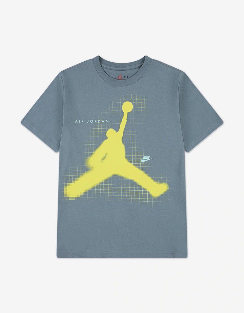 Jordan Boys Jumpman Grid Blur T-Shirt in Grey