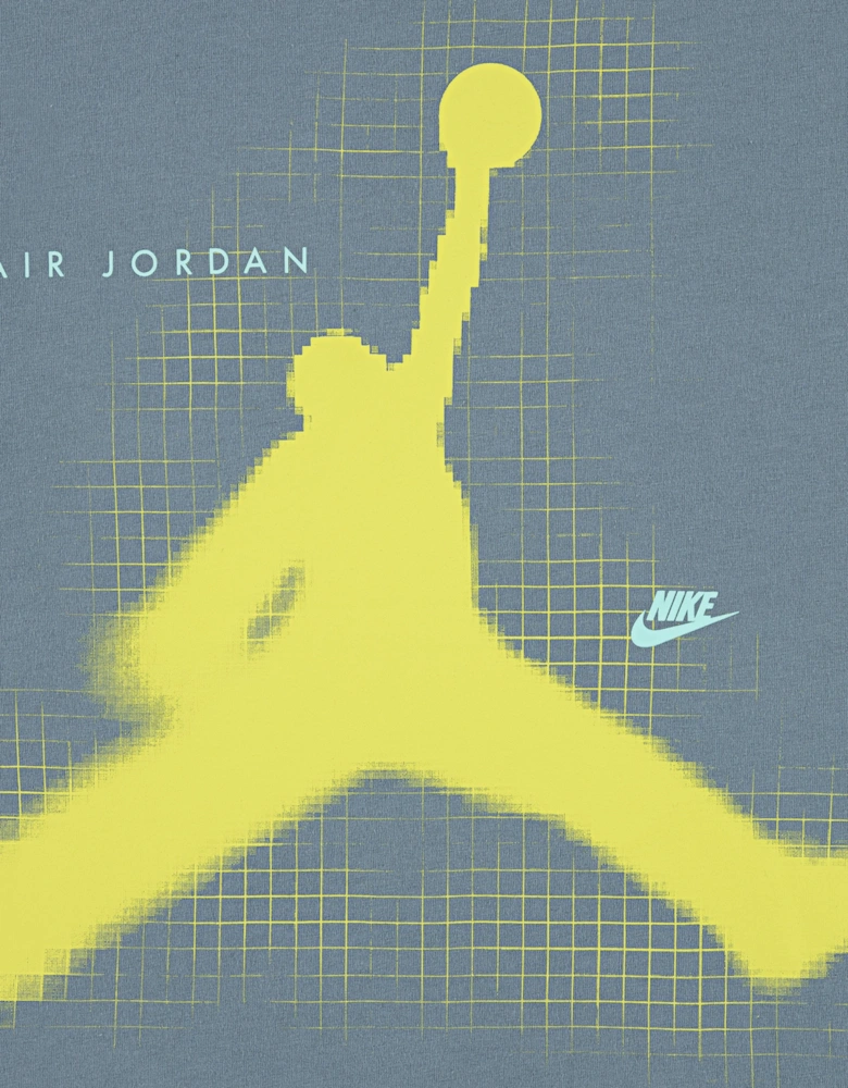 Jordan Boys Jumpman Grid Blur T-Shirt in Grey