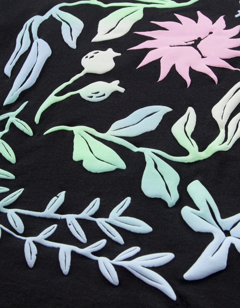 Jordan Girls Jordan Puff Floral T-Shirt in Black