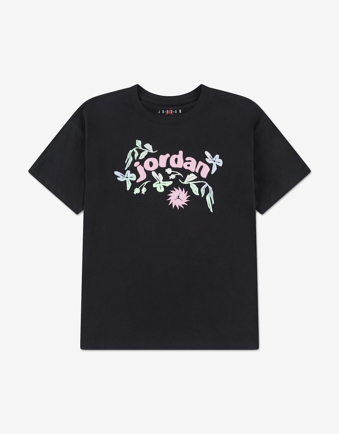 Jordan Girls Jordan Puff Floral T-Shirt in Black, 5 of 4