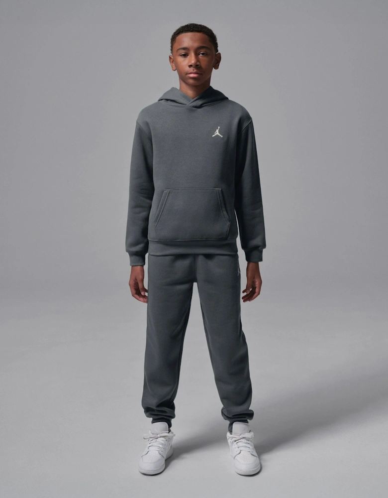 Jordan Boys MJ Brooklyn Fleece Hoodie in Grey