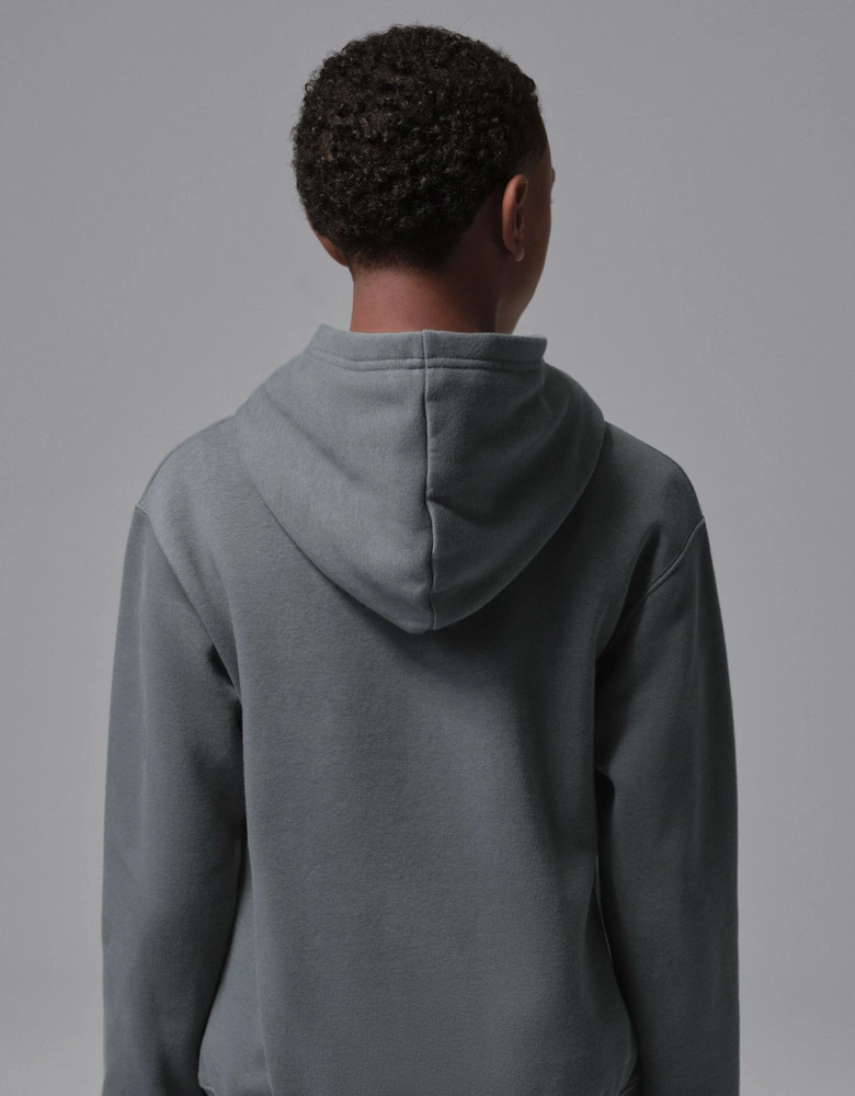 Jordan Boys MJ Brooklyn Fleece Hoodie in Grey