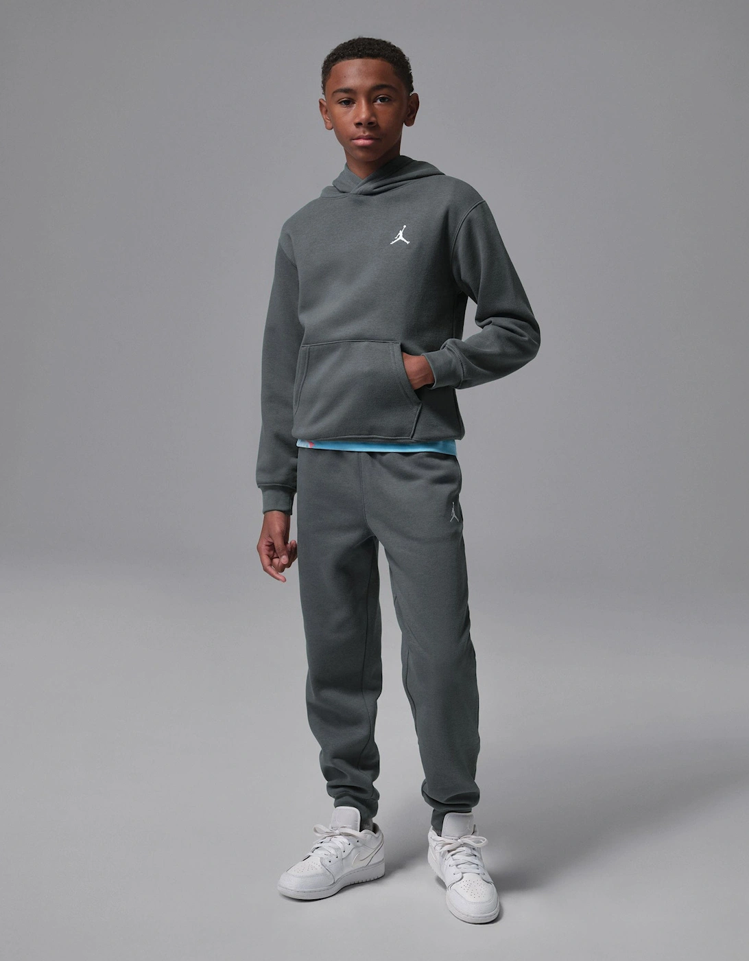 Jordan Boys MJ Brooklyn Fleece Joggers in Grey
