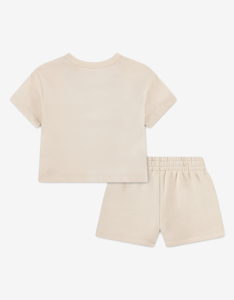 Jordan Girls Brooklyn Essential Fleece Short Set in Beige