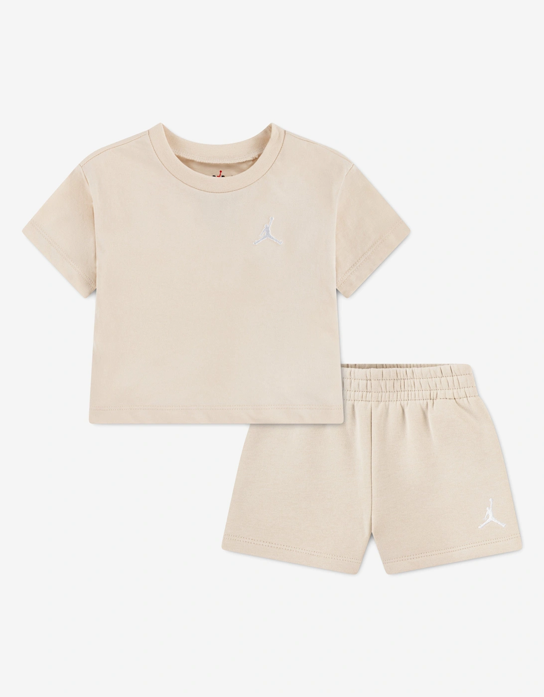 Jordan Girls Brooklyn Essential Fleece Short Set in Beige, 5 of 4
