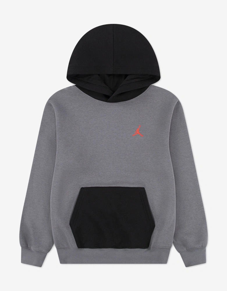 Jordan Boys MJ Brooklyn Fleece Hoodie in Grey