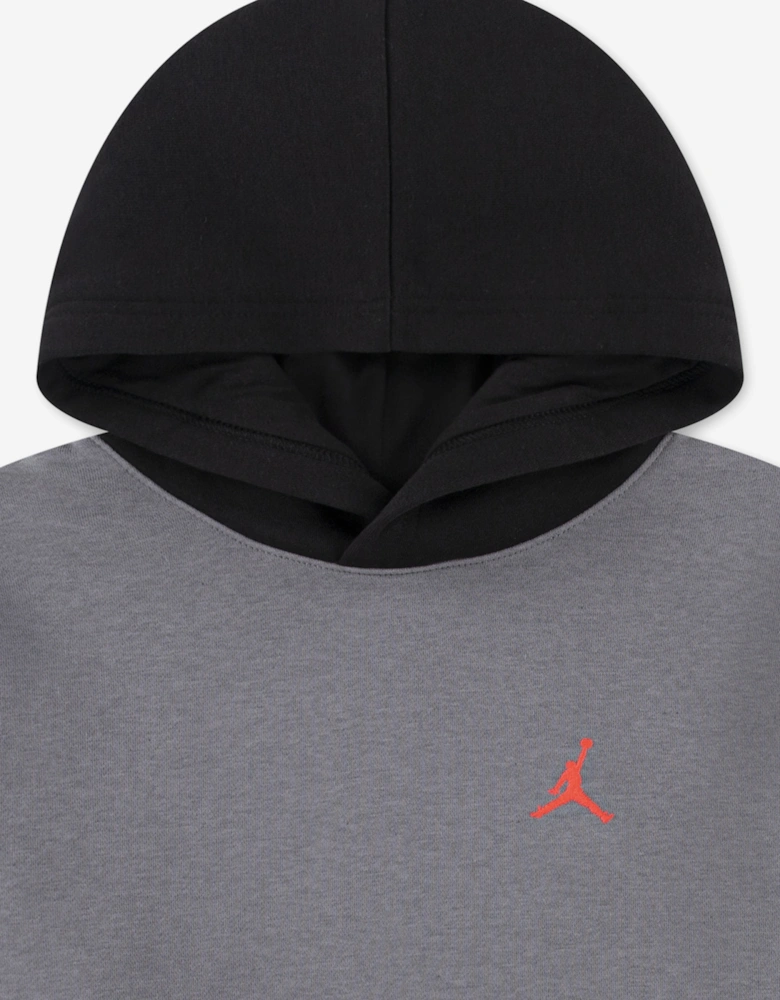 Jordan Boys MJ Brooklyn Fleece Hoodie in Grey
