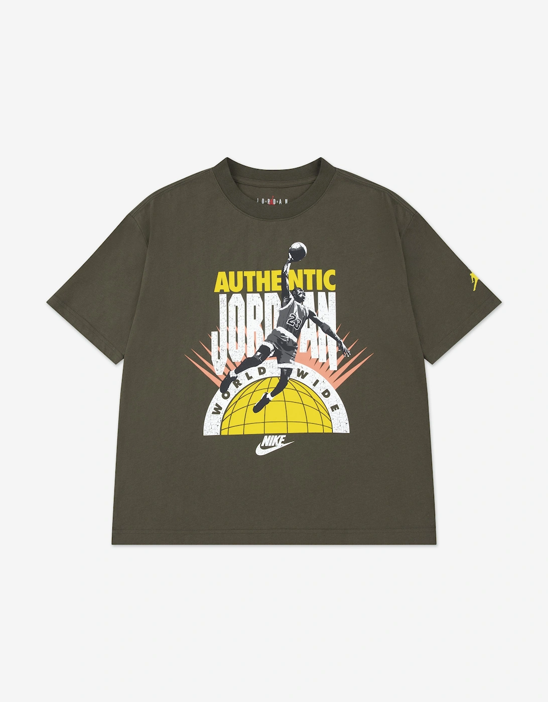 Nike Jordan Boys Green 'S Jordan Authentic Jordan T-Shirt In - Size: 12 Years/13 Years Kids