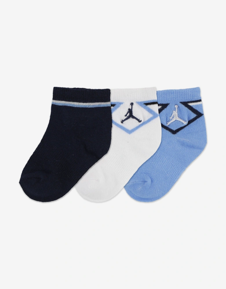 Jordan Baby Boys Todd 3 Pack Ankle Socks Set in Blue