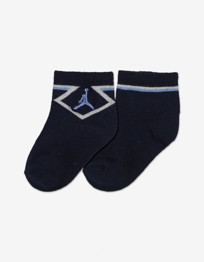 Jordan Baby Boys Todd 3 Pack Ankle Socks Set in Blue