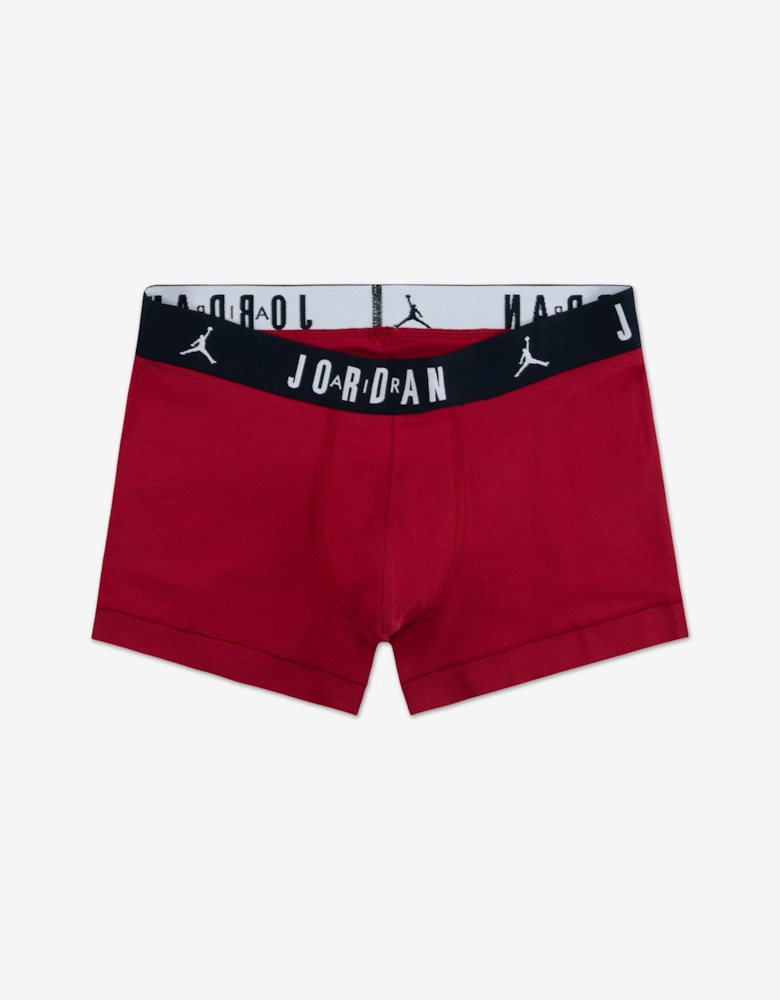 Jordan Boys Flight Cotton 3 Pack Boxer Shorts Set in Red
