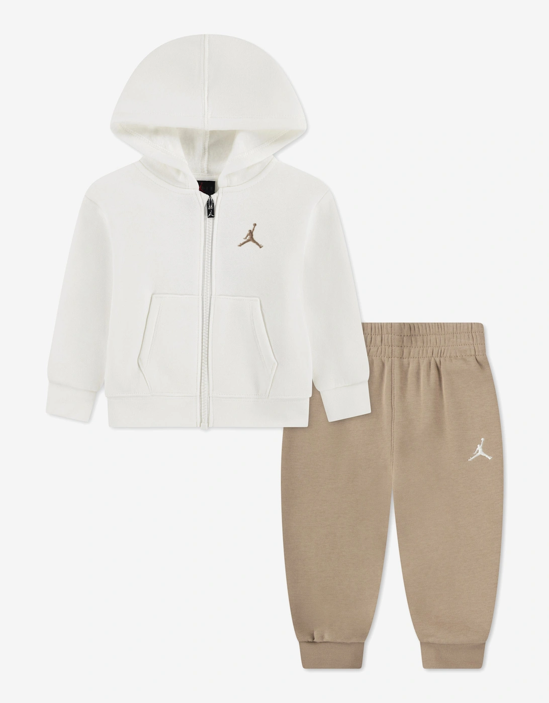 Nike Jordan Girls Cream Jordan Mj Brooklyn Fleece Fz Tracksuit In Beige - Size: 12-18 Months Kids