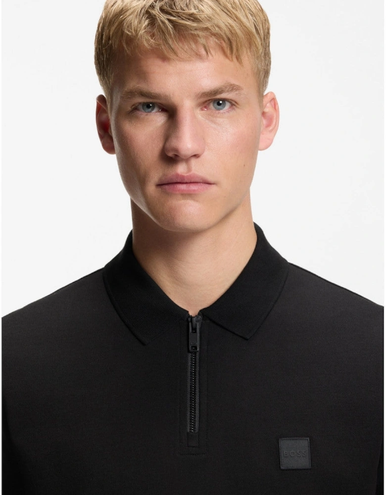 BOSS Orange Passerzip Polo Shirt 001 Black