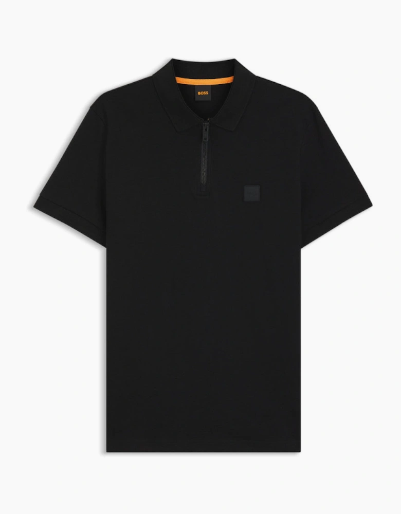 BOSS Orange Passerzip Polo Shirt 001 Black