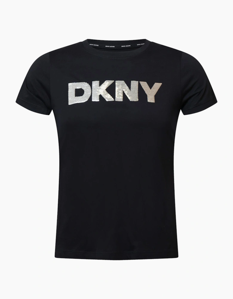 Sequin Logo Crew Neck T-Shirt