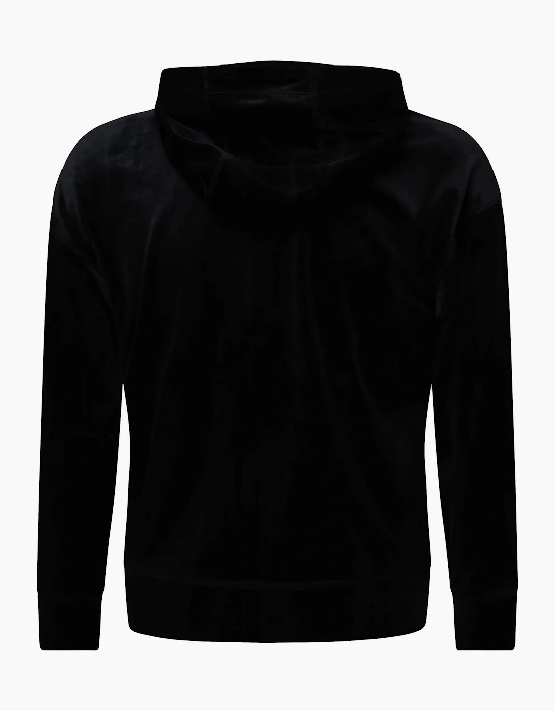 Full Zip Hooded Cardigan With Rhinestone Logo