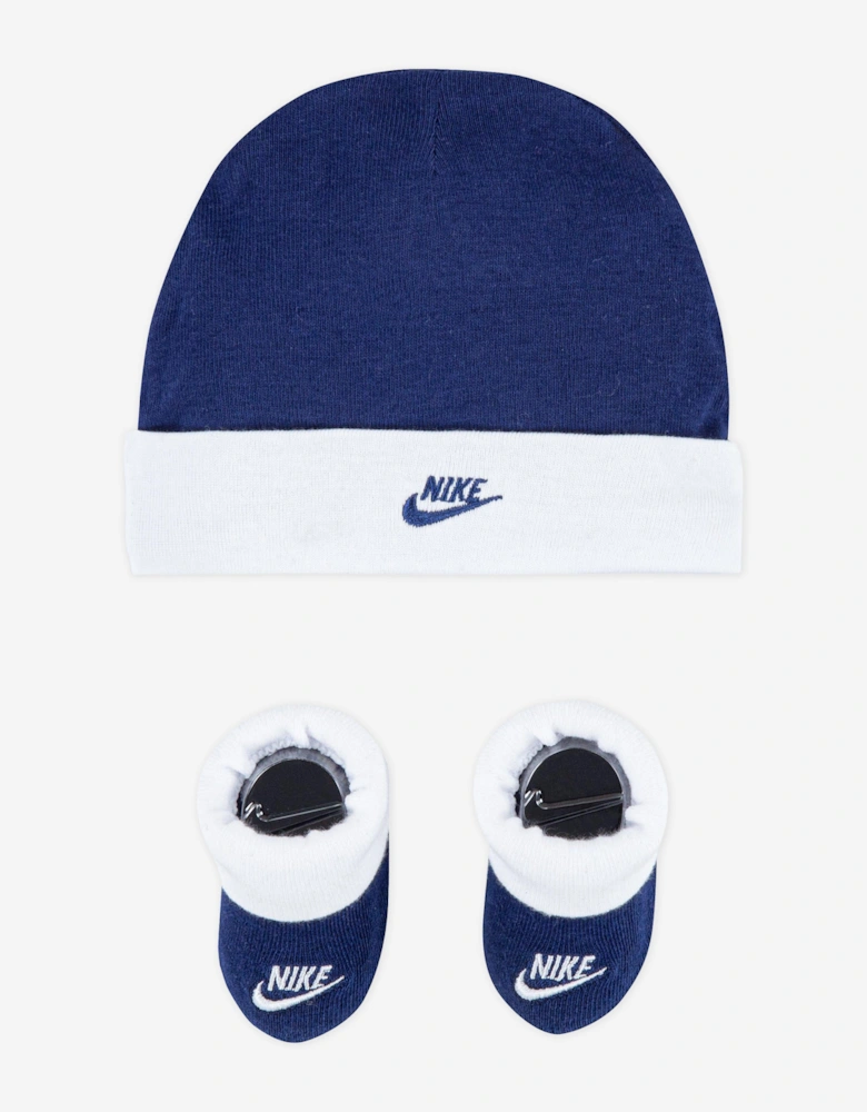 Baby Boys Futura Hat and Bootie Set in Blue