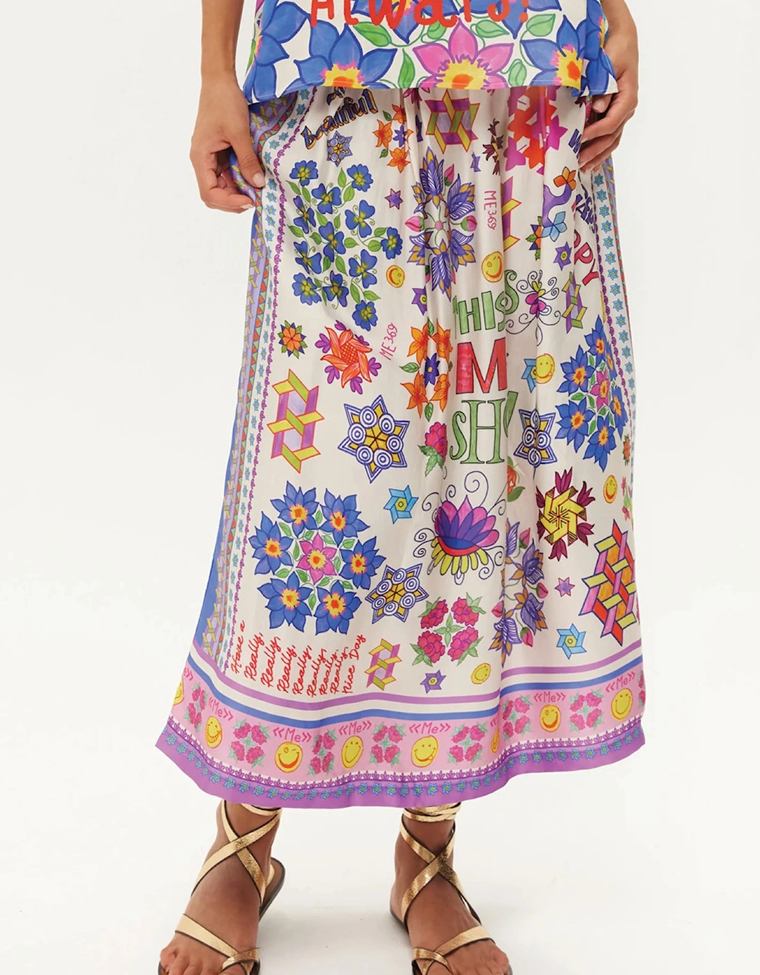 Vanessa printed midi skirt