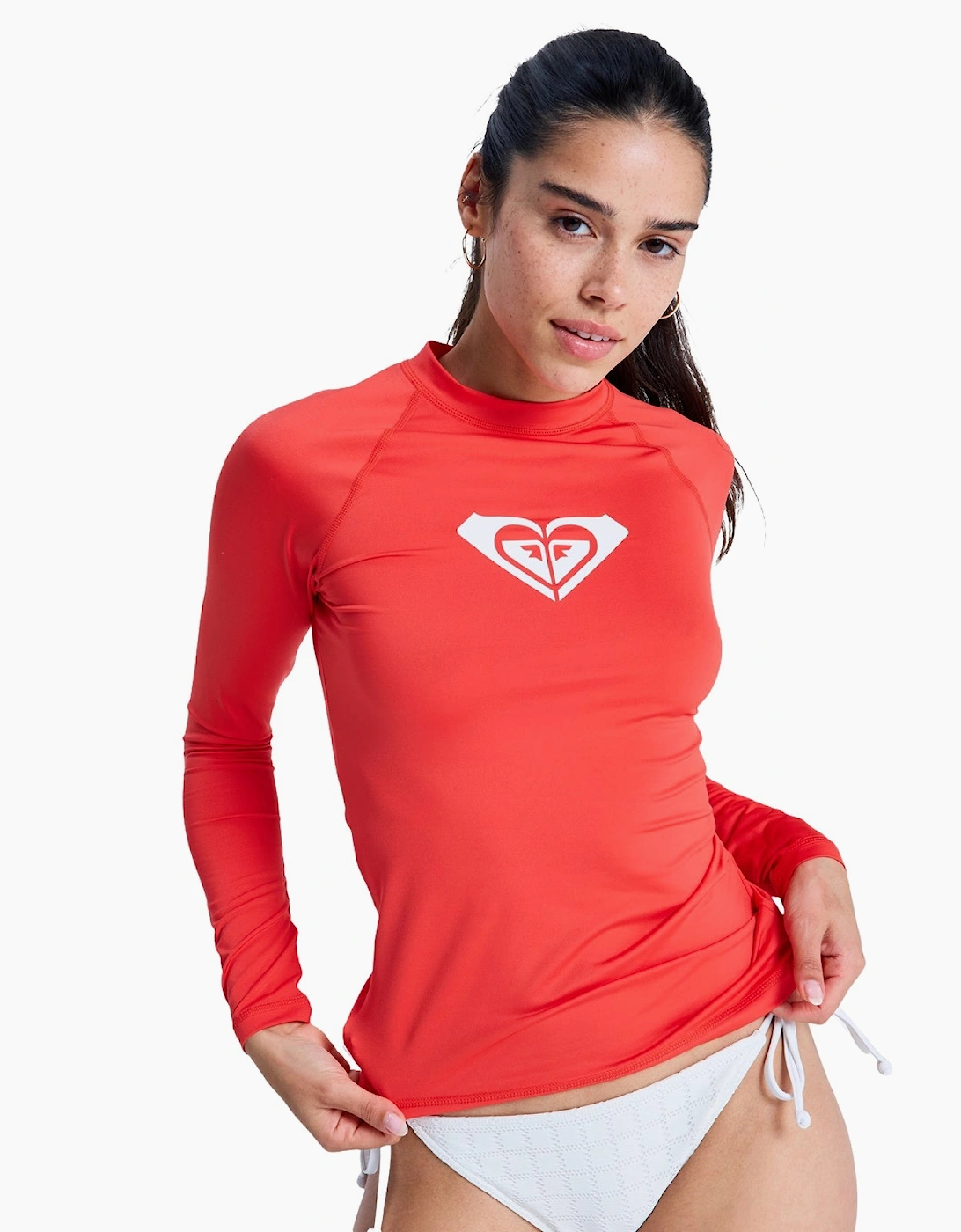 Roxy Women's Pink Whole Hearted Upf 50 Surf Rash Vest - Size: 12