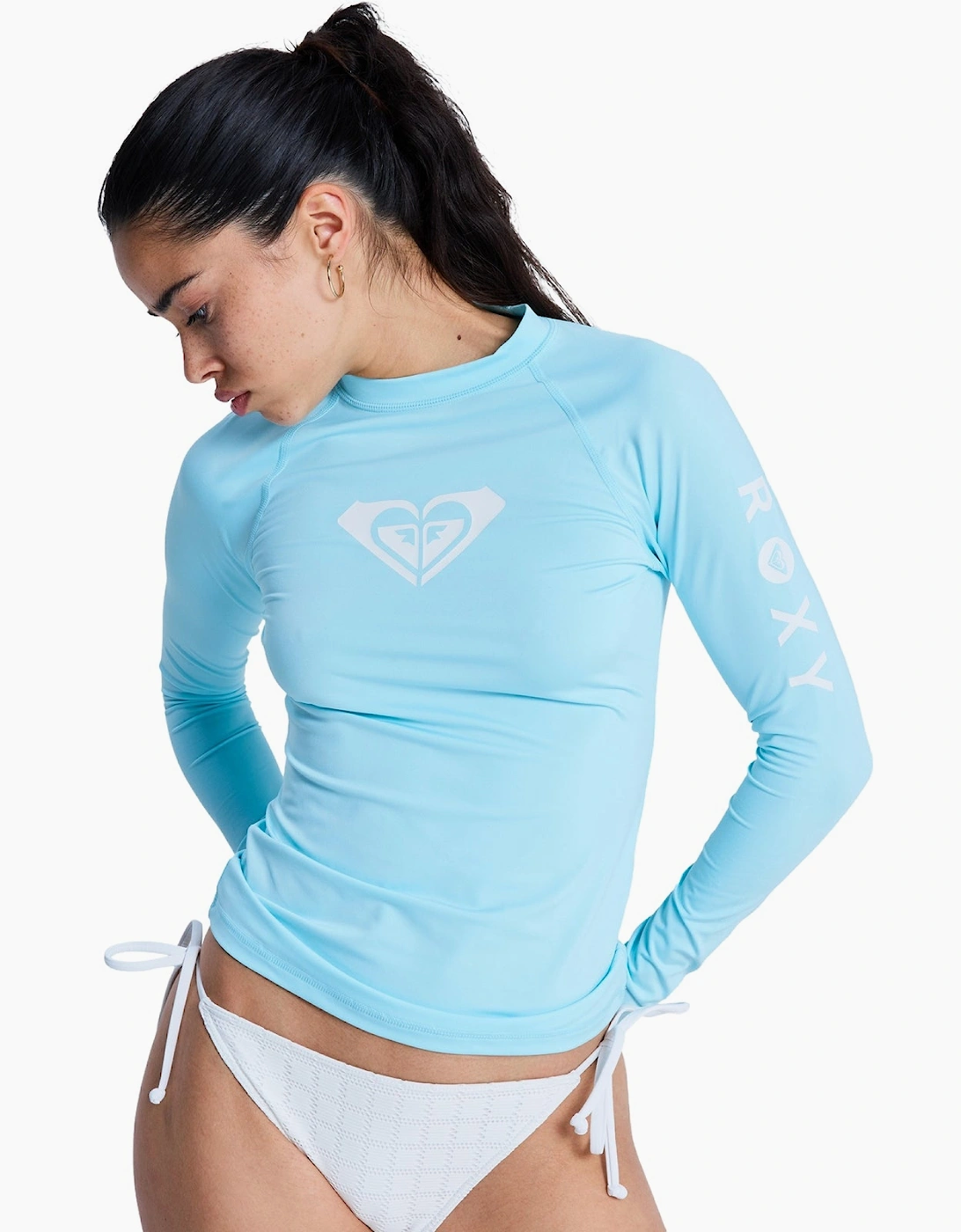Roxy Women's Tanager Turquoise Whole Hearted Upf 50 Surf Rash Vest - Size: 14