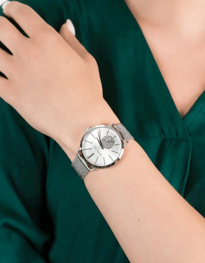 MK3843 Portia Silver Dial Ladies Watch