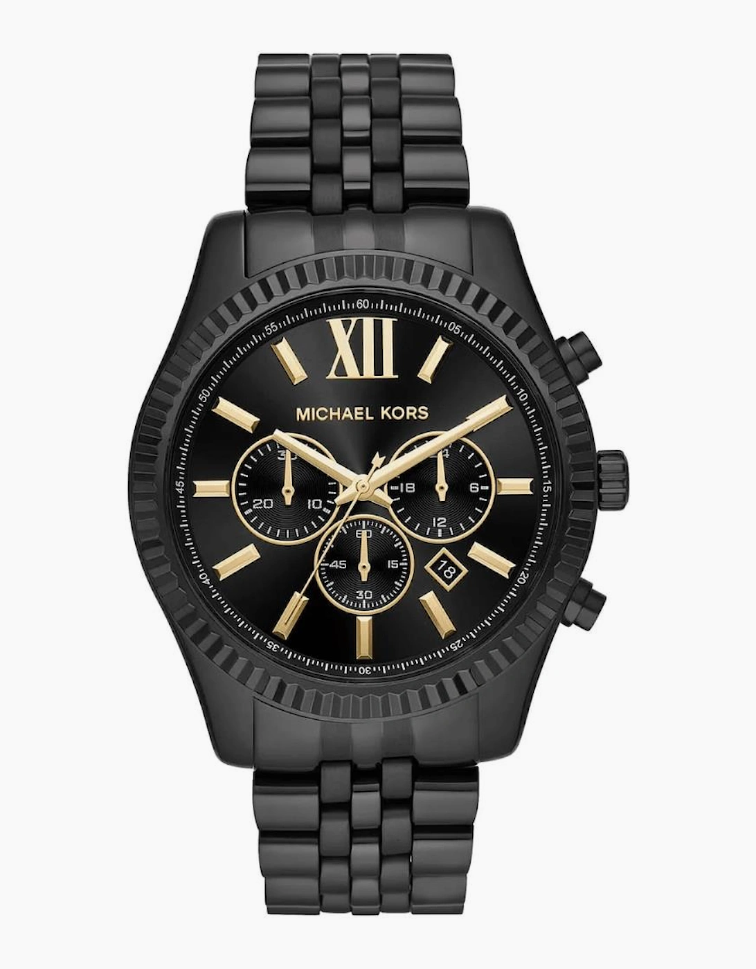 Michael Kors Men's Black Mk8603 Lexington Chronograph Dial Watch Size 12