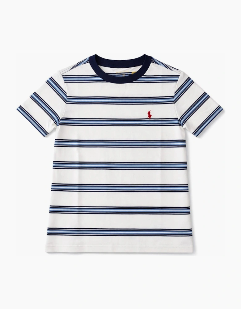 BOY/TEEN WHITE/NAVY STRIPED T SHIRT 12297001