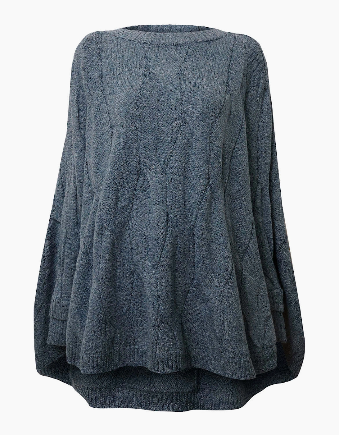 Oversized Cable Detail Denim Jumper