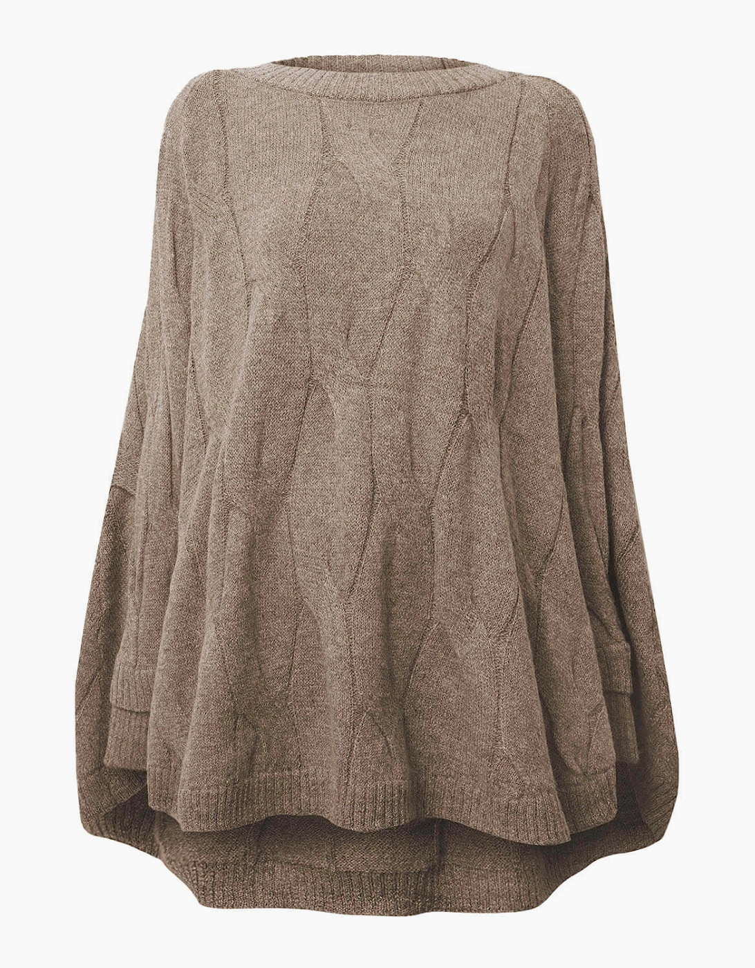 Oversized Cable Detail Grey Jumper