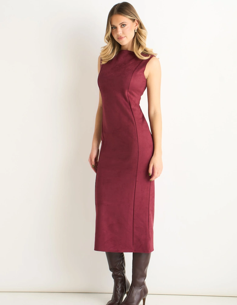 Mulberry Suede Pencil Dress