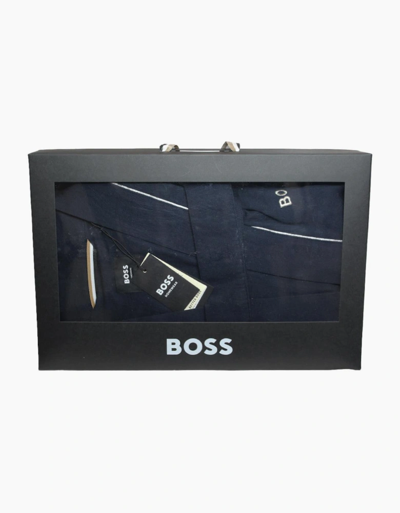 BOSS Kimono Jersey Cotton Dressing Gown Gift Set, Dark Blue