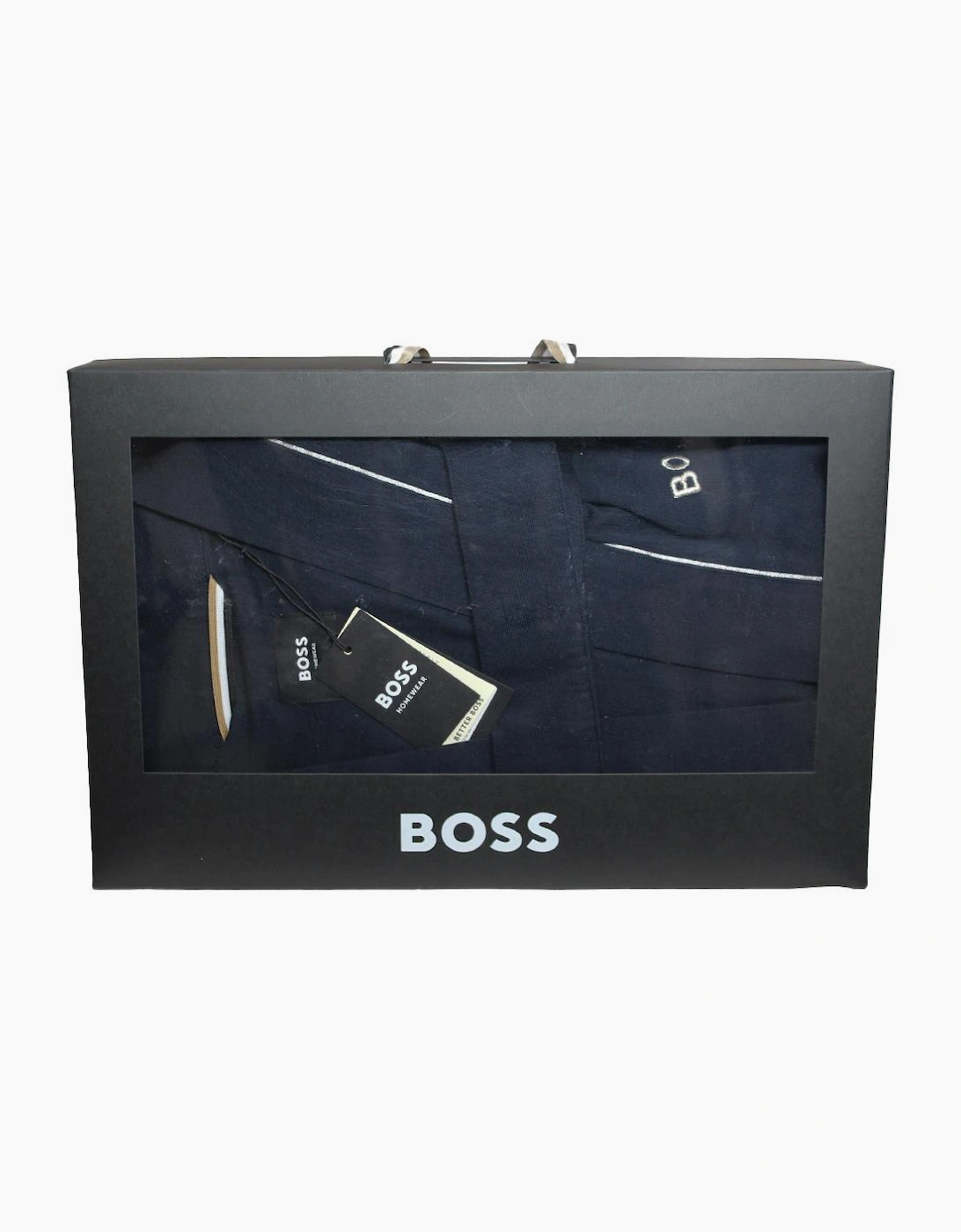 BOSS Kimono Jersey Cotton Dressing Gown Gift Set, Dark Blue
