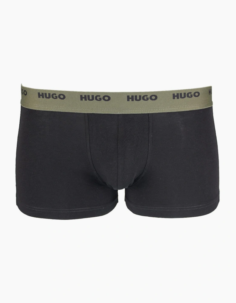 HUGO 5-Pack Stretch-Cotton Boxer Trunks With Logo Waistband, Black