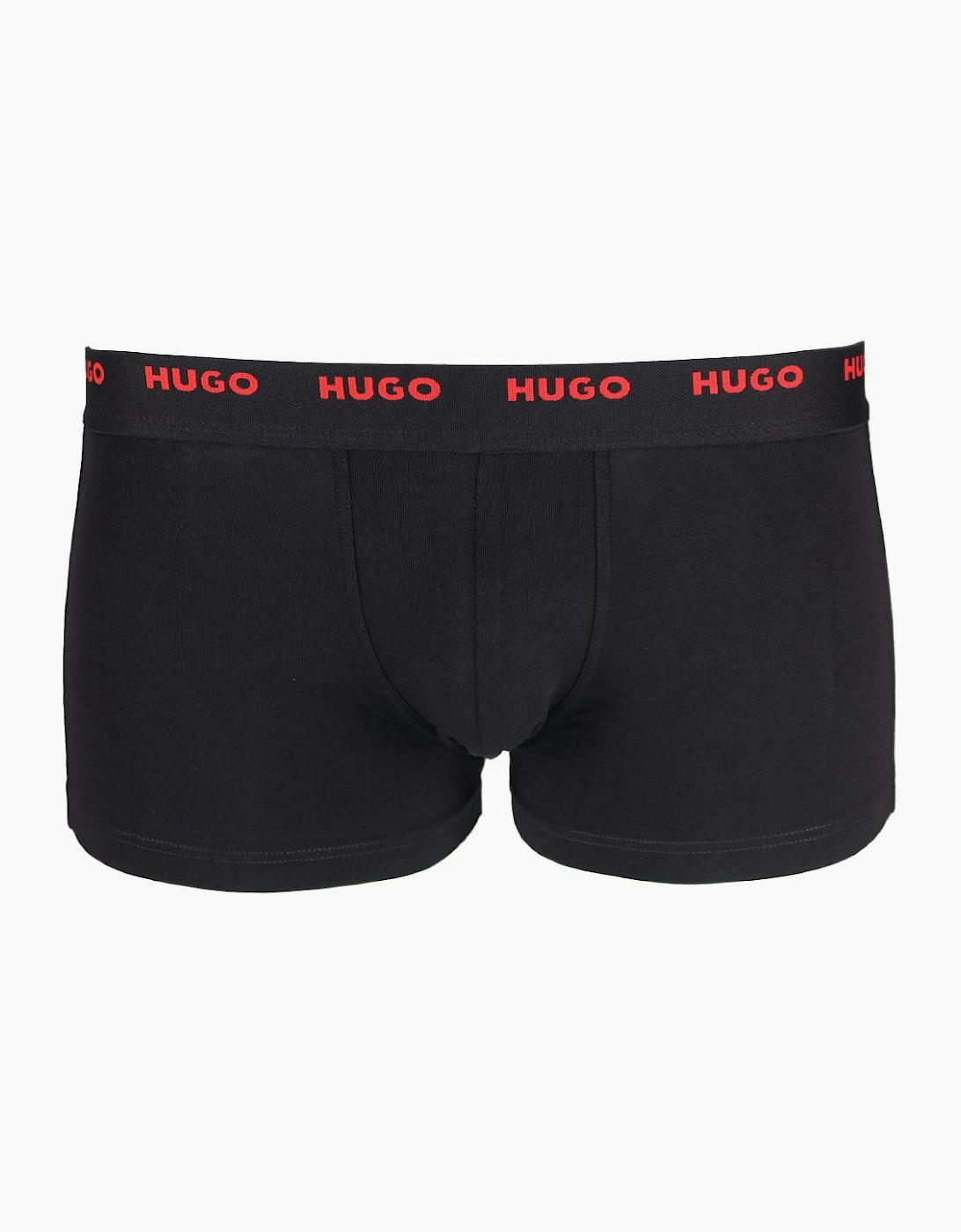 HUGO 5-Pack Stretch-Cotton Boxer Trunks With Logo Waistband, Black