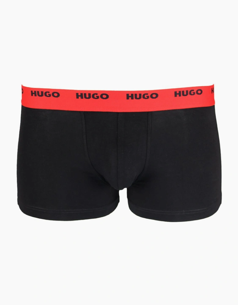 HUGO 5-Pack Stretch-Cotton Boxer Trunks With Logo Waistband, Black