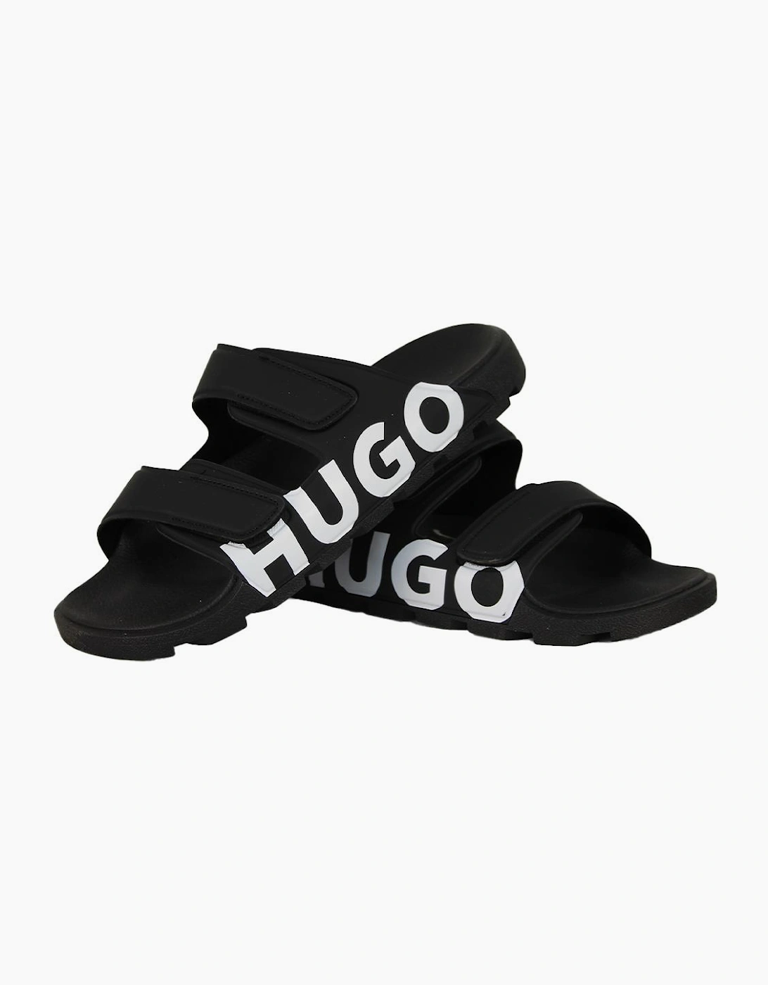 HUGO Evander Sandal, Black with White Logo