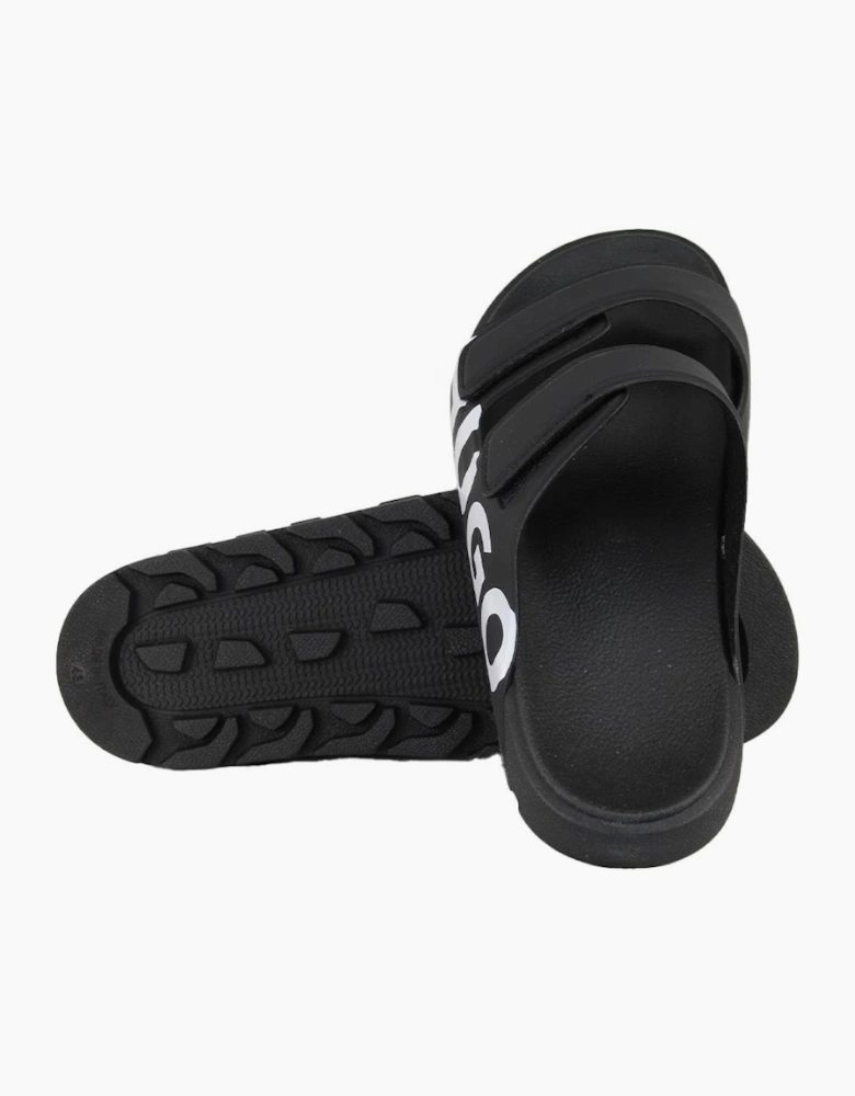 HUGO Evander Sandal, Black with White Logo
