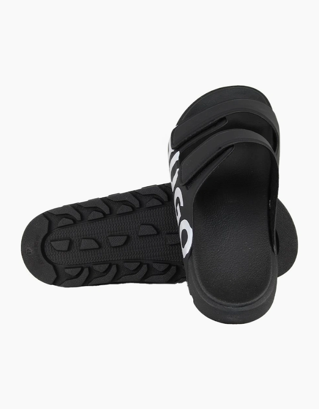 HUGO Evander Sandal, Black with White Logo