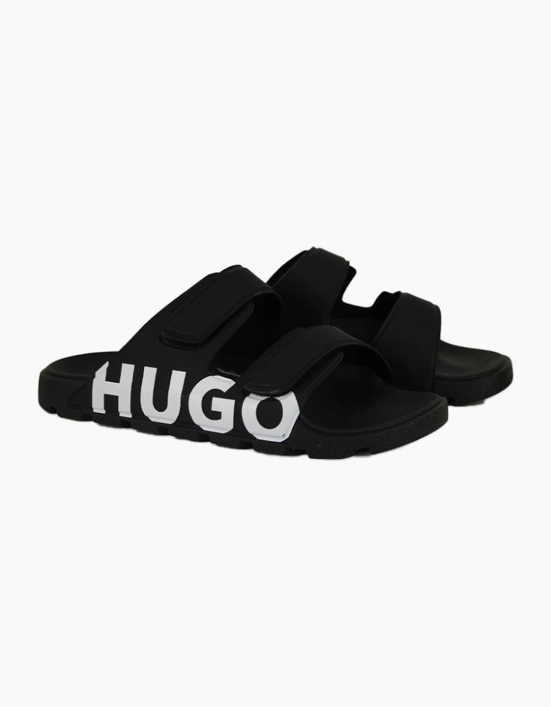 HUGO Evander Sandal, Black with White Logo