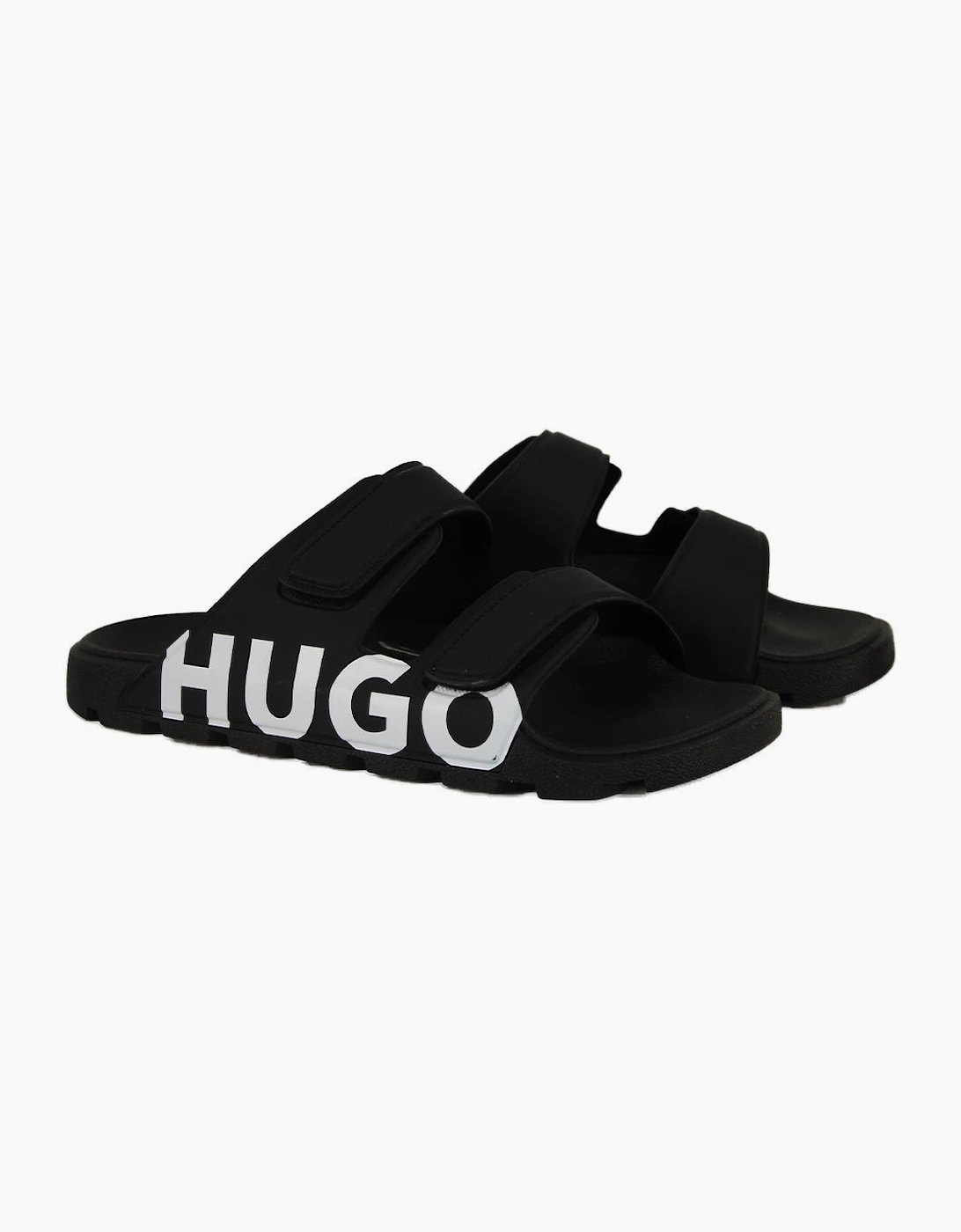 HUGO Evander Sandal, Black with White Logo, 4 of 3