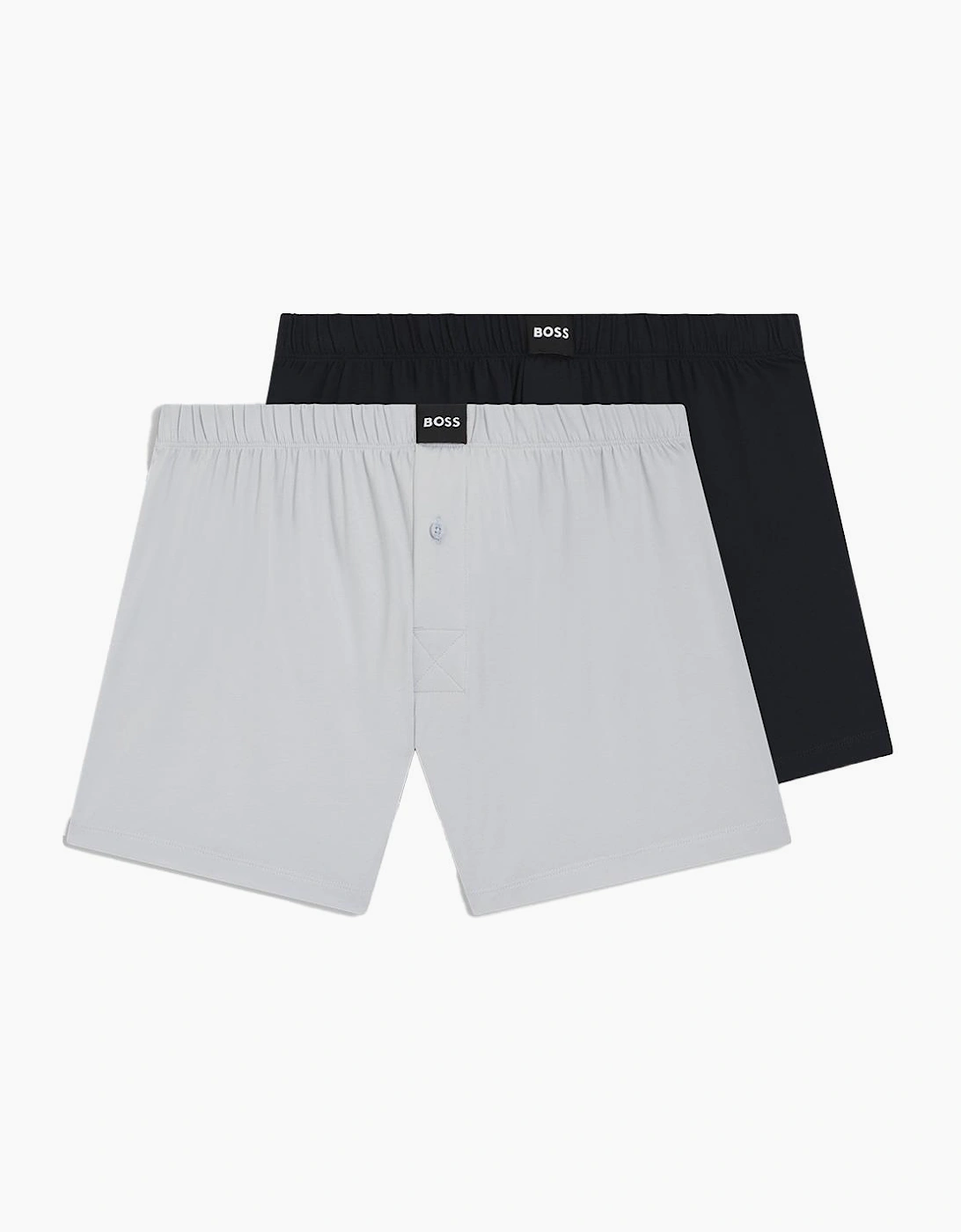 BOSS 2-Pack Jersey Boxer Shorts, Grey, Black, 2 of 1