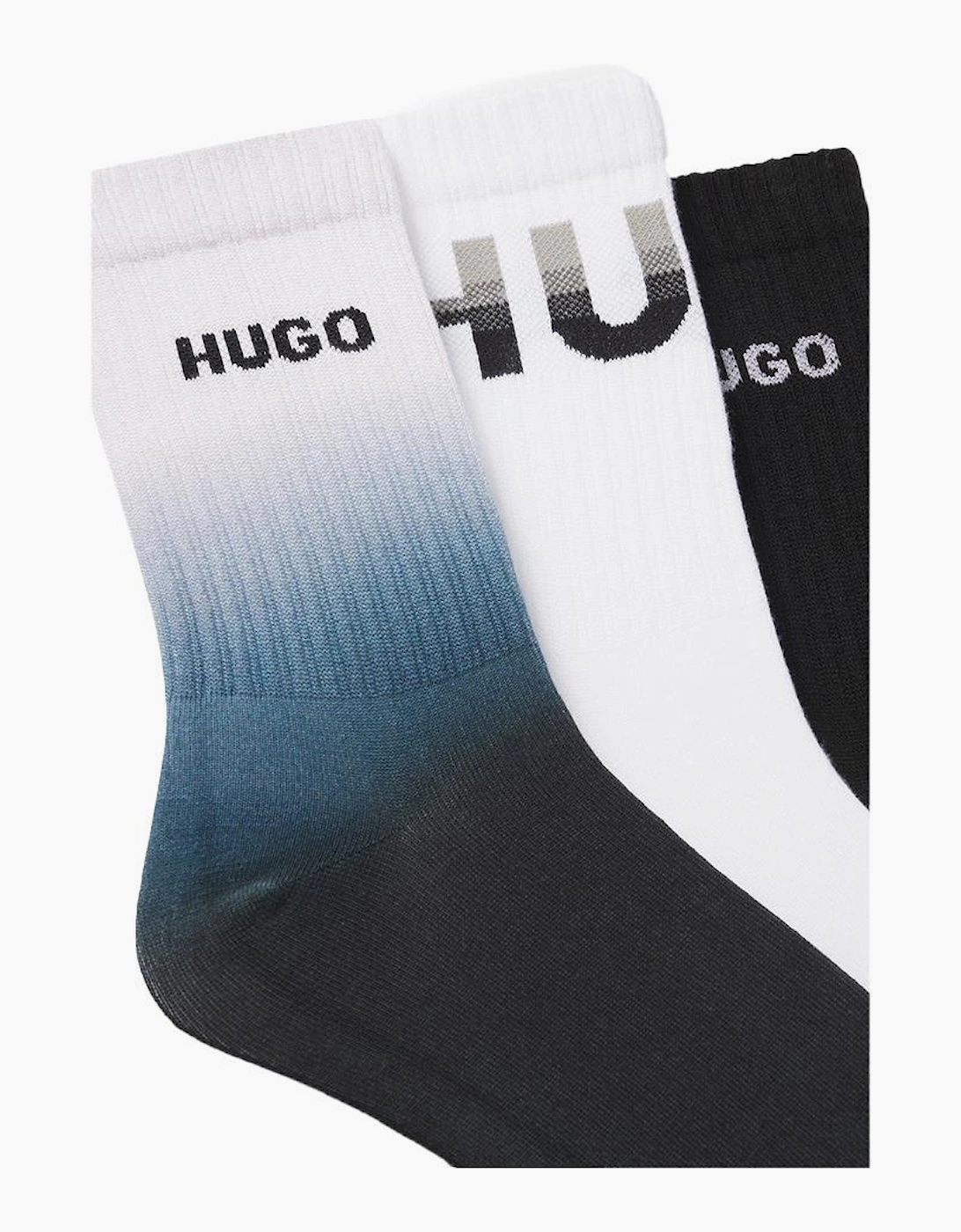 HUGO 3-Pack QS Rib Rising Fade, Black & White