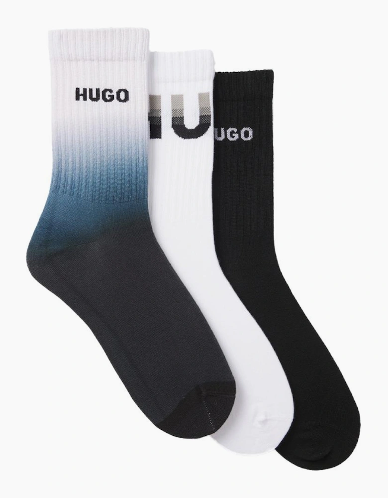 HUGO 3-Pack QS Rib Rising Fade, Black & White
