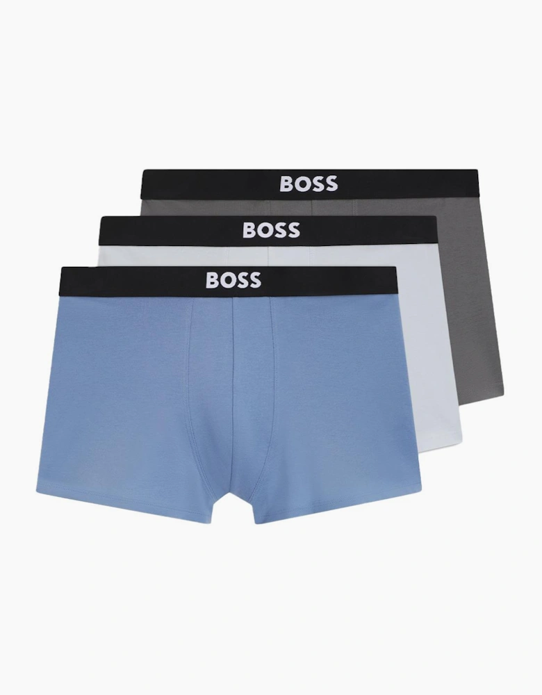 BOSS ONE Boxer Trunk 3-Pack , White/Blue/Grey
