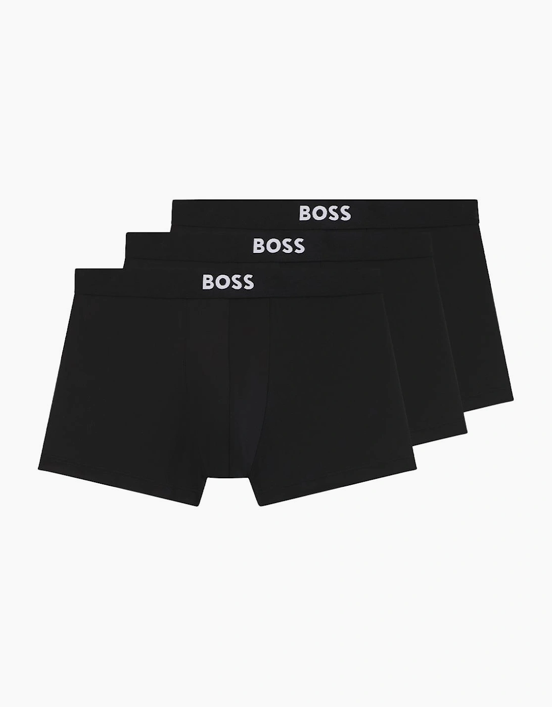 BOSS ONE 3-Pack Microfiber Stretch Boxer Trunks, Black, 2 of 1