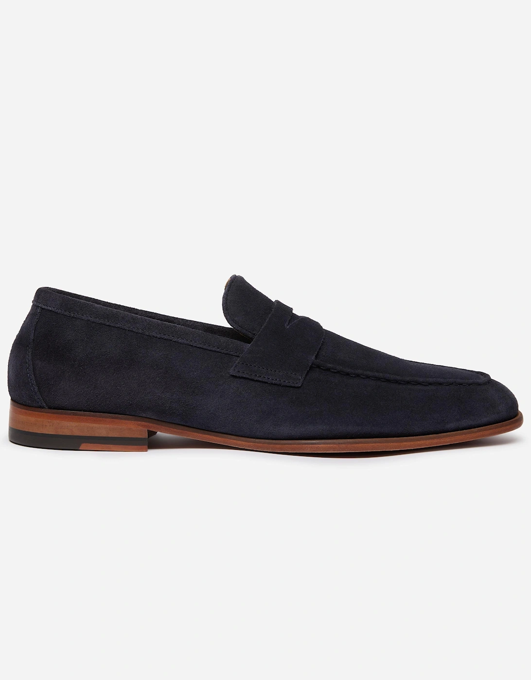 Keyworth Suede Mens Loafers - Navy, 6 of 5