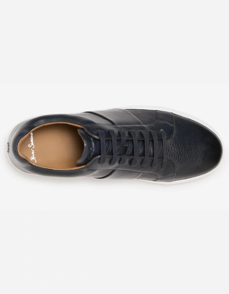 Kendal Leather Mens Trainers - Navy