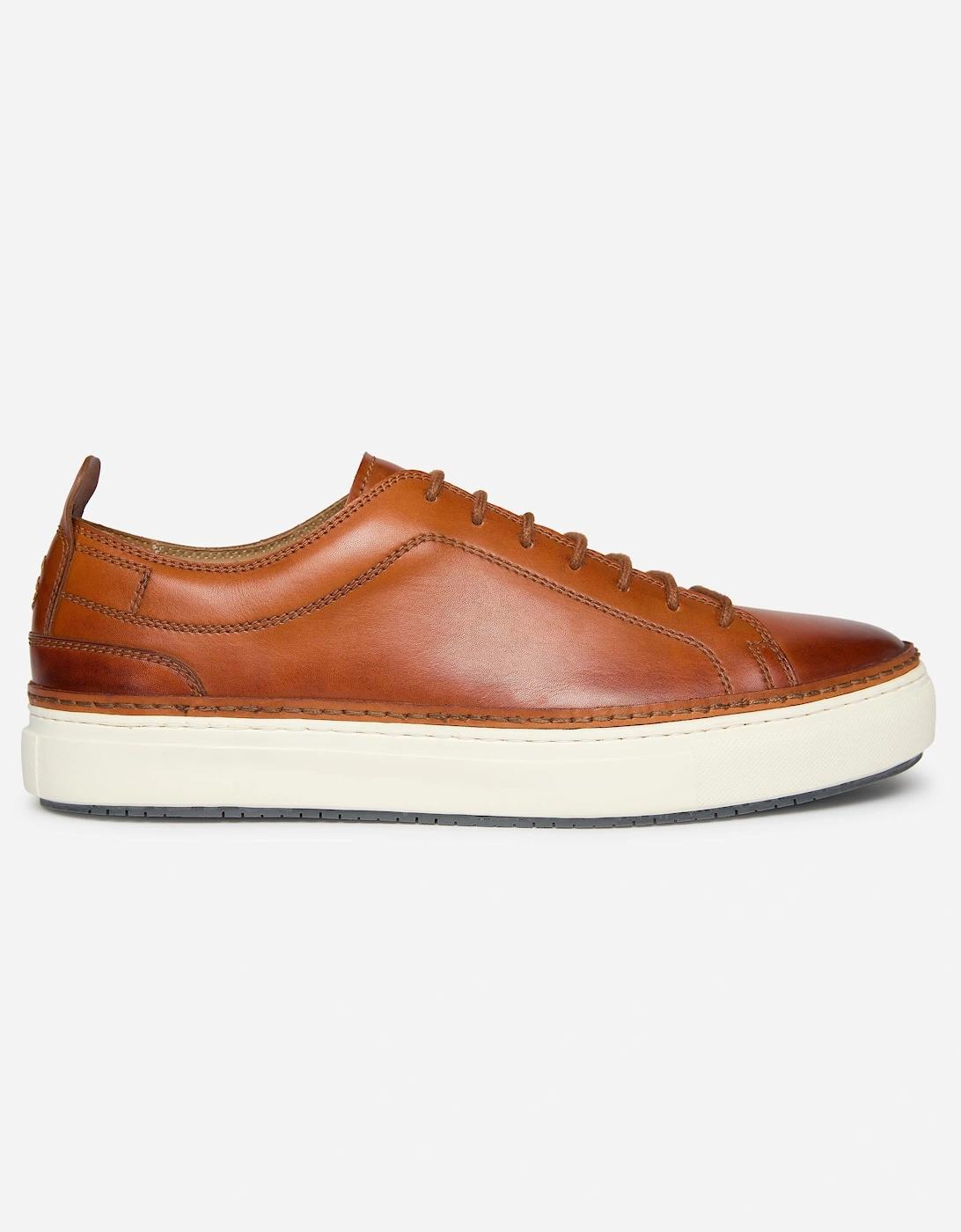 Lopes Mens Leather Cupsole Trainers - Tan, 6 of 5