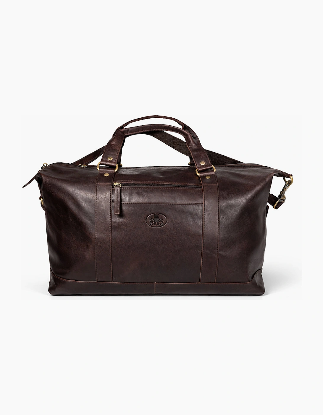 Rowallan Safari Large Weekender Leather Bag BROWN
