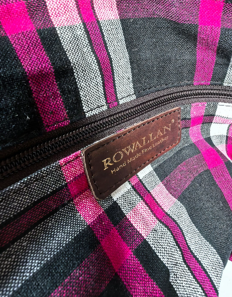 Rowallan Safari Large Weekender Leather Bag BROWN